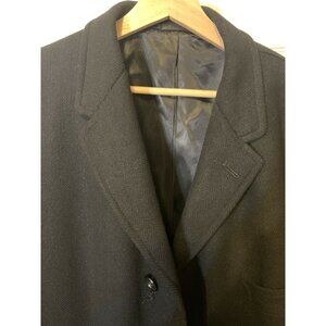 Vintage B Altman & Co Sz 46 Murray Hill Collection Overcoat Wool Black Union USA
